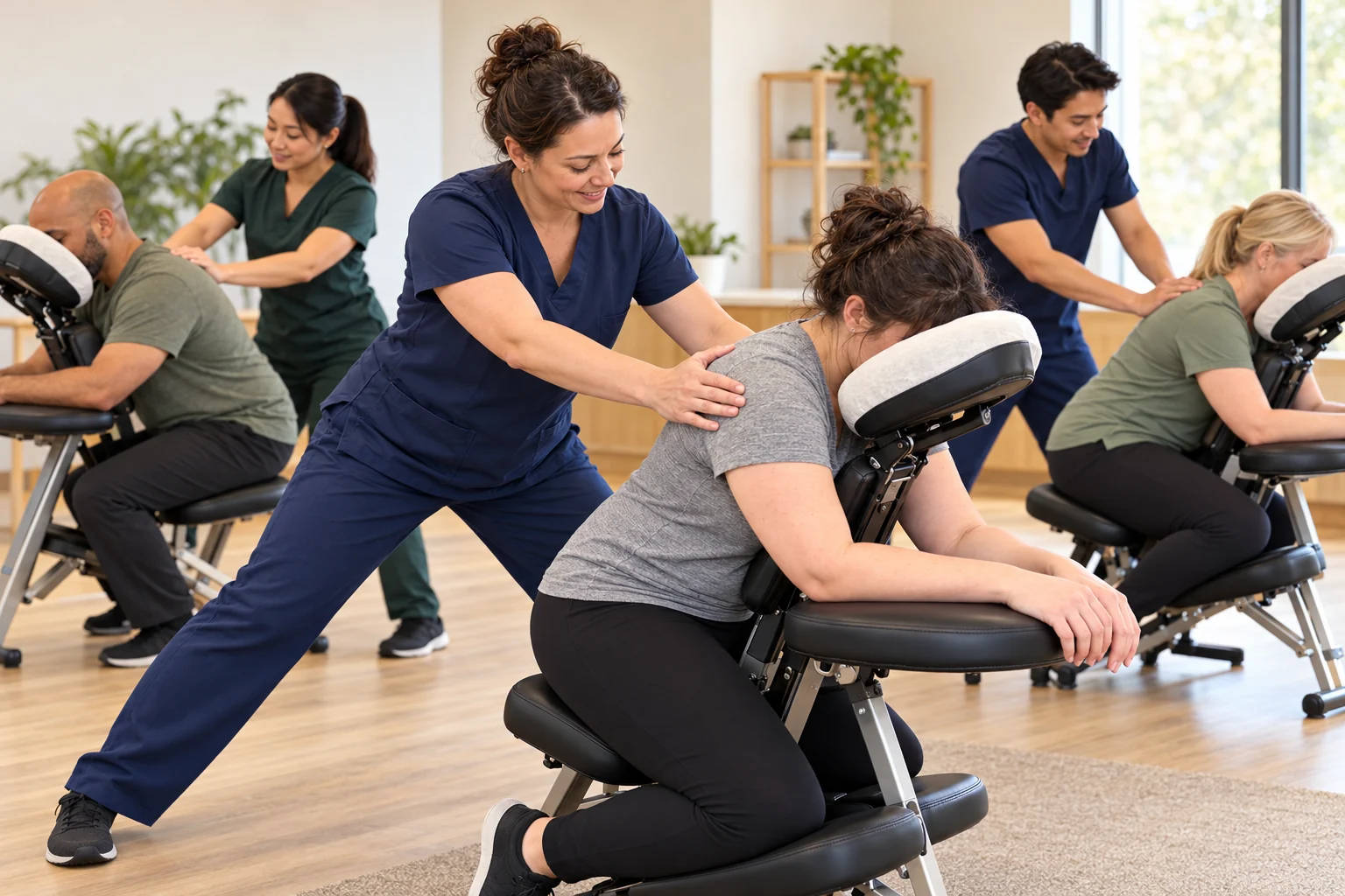 Illustrative chair massage workshop
